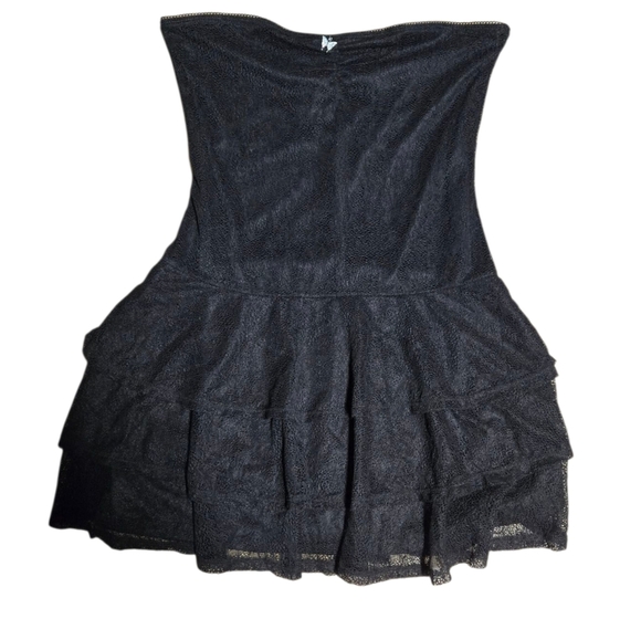 Forever 21 Black Strapless Lace Mini Medium - Picture 1 of 6